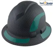 Pyramex Ridgeline Full Brim Hard Hat Matte Black with Green Reflective Decals