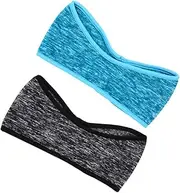 [BESTYASH] 2pcs Running Headband Ear Covers for Women Men Sport Headband Ear Warmer for Cold Weather Activities