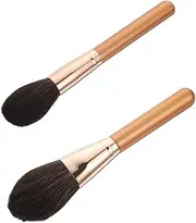 Vaguelly 2pcs Fluffy Makeup Brushes Professional Dual End Blusher for Simple Makeup Ergonomic Design Fashionable Cosmetic Brushes for Daily Use