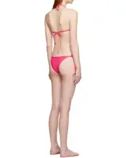 The Attico Triangle Cup Two-Piece Tied Bikini XXS,XL Pink
