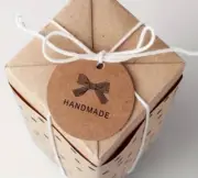 20 Swing Gift Tags Handmade Kraft 4cm Homemade Packaging Present Tag with Love