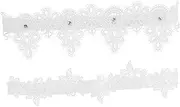 [Ipetboom] 2Pcs Lace Wedding Garters for Bride Elegant Thigh Bands with Elasticity for Wedding Party Engagement and Special Occasions Comfortable and Durable Design White