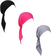 [HLYQMYG] Pre Tied Chemo Head Scarf 3 Packed Beaine Skull Cover Cap for Women