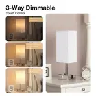 Fabric Bedside Table Lamp Nightstand Lamp With Warm White LED Bulb Desk Li 2 AU