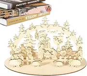 Christmas Nativity Set - Wooden Christmas Nativity Set, Scene Set for Indoor Decorations, Wood Table Top Holiday Decor Home Tabletop Mantel Display for Christmas, Festive, New Year Supplies
