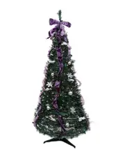 Northlight Pre-Lit Purple & Silver Decorated Pop-Up Artificial Christmas Tree
