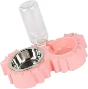 BESPORTBLE Automatic Pet Feeder Bowl with Detachable Stainless Steel Bowls Dual Dog Cat Feeding Station with Constant Water Supply Design for Kittens and Puppies