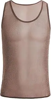[PHJTOMK] Men's Fishnet Tank Top See Through Mesh Sleeveless T Shirts See Through Sleeveless Tank Tops for Men