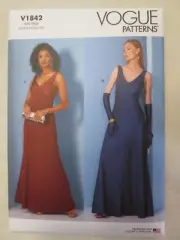 Vogue 1842 Bias Cut Slip Dress Pattern 8-16 Sweetheart Neckline Empire Waist UC