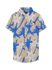 GUESS Blue Viscose Floral Shirt Size: 16, Viscose Rayon