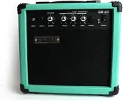 20W Watt Electric Bass Guitar Amplifier Amp Practice Small Portable Travel Mini Amp with Headphone Jack Aux Treble Middle Bass Volume Jack (Green)