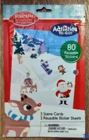 Rudolph the Red-Nosed Reindeer-TV Special Reusable Stickers - New