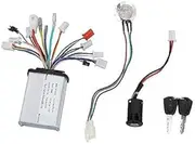 Vuzmode 36/48V 350W Brushless Controller Kit with Ignition Switch and Speed Control Knob Switch, for Electric Bike Scooter Modification E-Scooter Brushless Controller