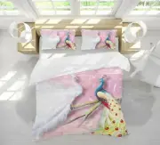 3D White Peacock ZHUA04 Bed Pillowcases Quilt Duvet Cover Set Queen King Zoe