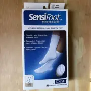 NEW SensiFoot MEDIUM crew socks white diabetic sock compression JOBST 110837