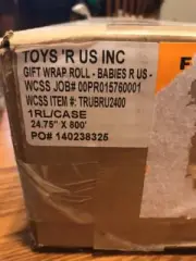 Toys ‘R US INC Wrap Roll Babies R US. 24.75” X 800’ Ships N 24h