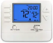 5-1-1 Day Programmable Digital Thermostat for Home, up to 1 Heat/1 Cool with Lar