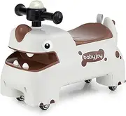 HONEY JOY Toddler Ride on Toy, Foot to Floor Riding Racer with Under Seat Storage, Lights, Music & Horn, Walking Sliding Car with 4 Universal Wheels for Boys & Girls 18+ Months Old (White)