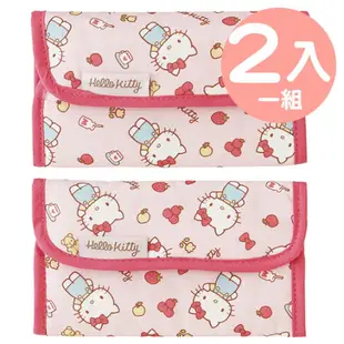 小禮堂 Hello Kitty 嬰兒車安全護帶組 棉質護套 背帶護套 止滑護套 (2入 粉 蘋果)