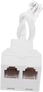 JEWEDECO Detachable Telephone Line Splitter Four for Two Phones One Jack Sleek Design for Home Use Reliable Signal Transmission