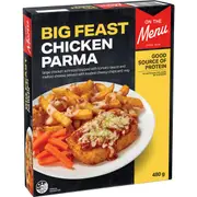 On The Menu Chicken Parmigiana With Cheesy Chips & Veg 480g