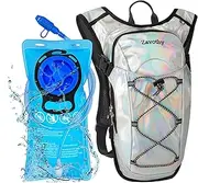 Reflective Hydration BackPack, Hydration Pack - Water Backpack with 2L Hydration Bladder, Essential for Festivals - Rave Hydration Pack for Hiking, Running, Cycling, and Festivals