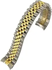 [BCMCBV] 316L Stainless Steel 20mm Watch Strap for 36mm Rolex Datejust 116233 116234 Silver Golden Solid Metal Watchband