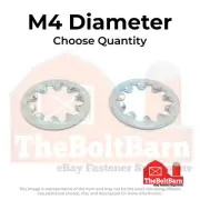 M4 Class 10 Internal Tooth Lock Washers Zinc Clear (Pick Quantity)