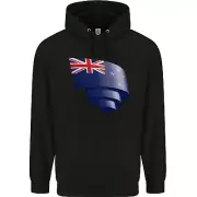 Curled New Zealand Flag Zealander Kiwi Day Mens 80% Cotton Hoodie