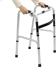Lightweight Aluminium Walking Frame, Folding Adjustable Portable Mobility Rolling Walker, Aluminium Alloy Medical Walker Rollator for Adults, Seniors, and Elderly