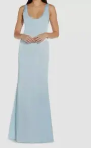 $195 Aidan by Aidan Mattox Women's Blue Satin Bow Mermaid Evening Dress Size 6