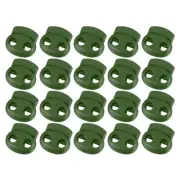 Plastic Spring Cord Locks, 20Pcs Shoe Lace Tie Lock (Dark Green)