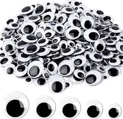 JULMELON 500 Pieces Wiggle Googly Eyes Self Adhesive Black White Craft Eyes for DIY Crafts Decoration (0.4 in, 0.6 in, 0.8 in, 1 in, 1.2 in)