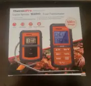 ThermoPro TP07S Digital Smart LCD Screen BBQ Meat Thermometer - Black/Orange-New