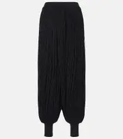 [Alaia] Alaïa Fringed wool balloon pants AU 12 black