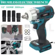 1/2" Cordless Impact Wrench Driver Brushless Rattle Gun For Makita 18V Battery