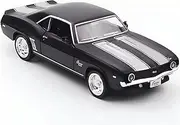 Toy Cars Chevy 1969 Camaro SS 1/36 Scale Diecast Car Models,Pull Back Vehicles Toys,Car Toys Gifts for Kids Age 3-5 Black
