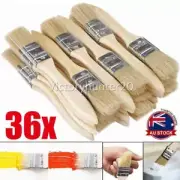 36pk Art Brushes Flat Paint Set Drawing Painting Wooden Handle Craft Adult/Kids