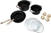 Kitchen Battery, Stainless Steel Sets of stoves and Pans with Glass Cover for Beginners and Professionals