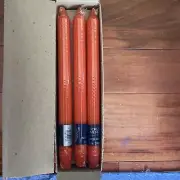 Case (6) VINTAGE FORGET ME NOT AMERICAN GREETINGS FLUTED 10” Orange CANDLES NEW