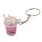 Night Glow Milk TeaCup Keychain Luminous Bag Car KeyHolder Pendant