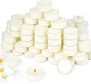 Soy Tealight Candles 50 Pack, 6 Hours Long Burning Tealights Candles Bulk, Natural Soy Wax Tea Light Candle Paraffin-Free, Unscented Small Tea Candle for Emergency,Dinner
