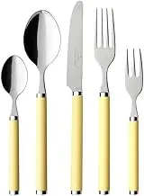 Villeroy & Boch Play! Sunny Day Cutlery for up to 6 People, 30 Pieces, Stainless Steel, Yellow Plastic Handle