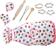 BCOATH 1 Set Cooking Costume Kit Apron Hat for Role Play Safe Comfortable Materials Fun Kitchen Baking for Creative Play