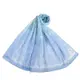 Nina Ricci 蕾絲花朵拼色純綿抗UV長型薄圍巾-水綠/粉藍色