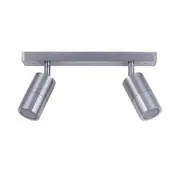 Pillar Light Double Adjustable GU10 Titanium IP44 Rectangular Bar Back Plate