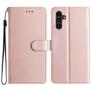 Silk Texture Wallet Phone Case For Samsung Galaxy S23 Fe, Pu Leather Flip Book Stand Cover + Strap