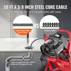 Drain Cleaner Machine 50FT Manual Feed Drain Auger with 4 Cutters 3/8 Inch