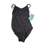 Danz N Motion Danshuz Girls Sz 12-14 Criss Cross Dance Leotard Black NEW