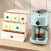 3-Tier Stackable Tea Bag Organizer Drawers with Colorful Knobs - Adjustable Tea Storage, Coffee Pods & Condiment Holder for Cabinet, Countertop, Pantry, Office (23x17x8cm)